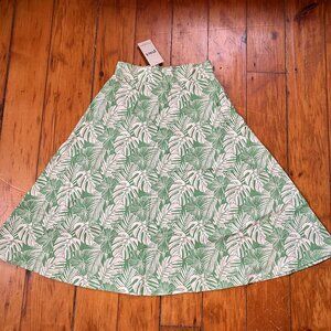 Pact organic cotton fit and flare midi skirt